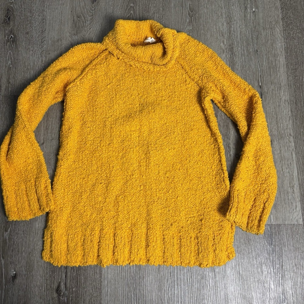 MOTH Anthropologie Juliette Women's S Marigold Chunky‎ Knit Turtleneck Sweater